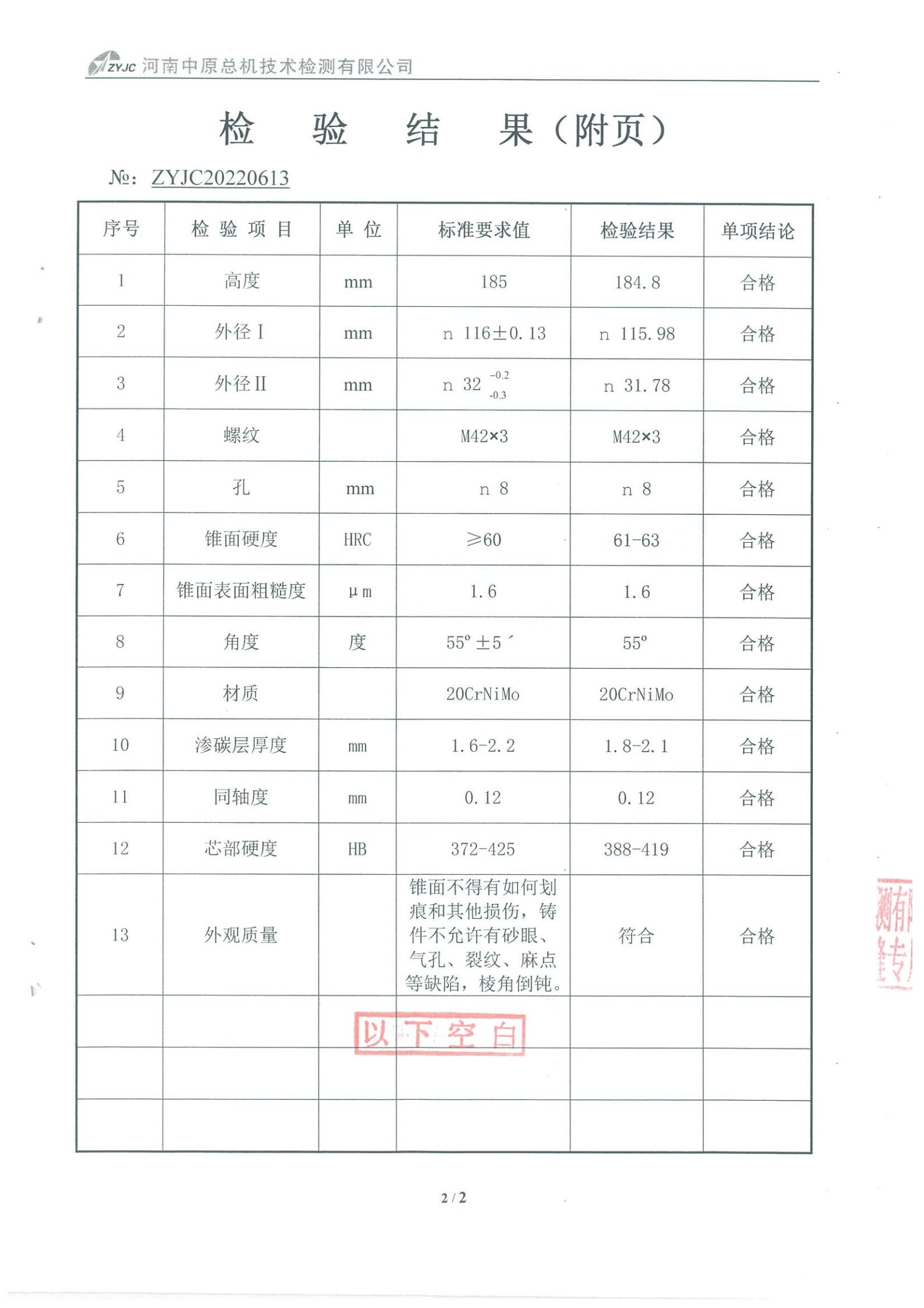 产品检验报告